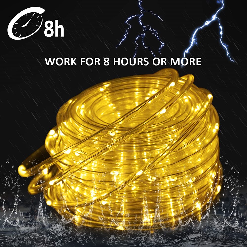 300LEDs Outdoor Seil Solar LED Lichterkette PVC Rohr Fee String Lichter für Pool Balkon Baum Garten Hof Zaun deck Party