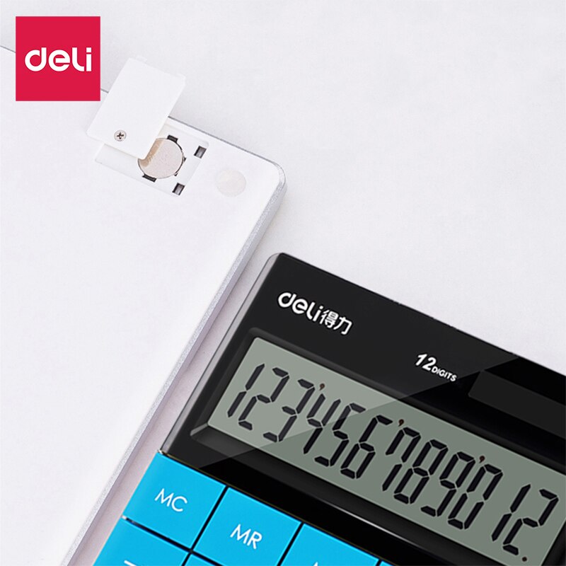 Deli Calculator 1589 Solar Energy Colorful Business Tablet Computer Button Office Financial Computer Student Examination