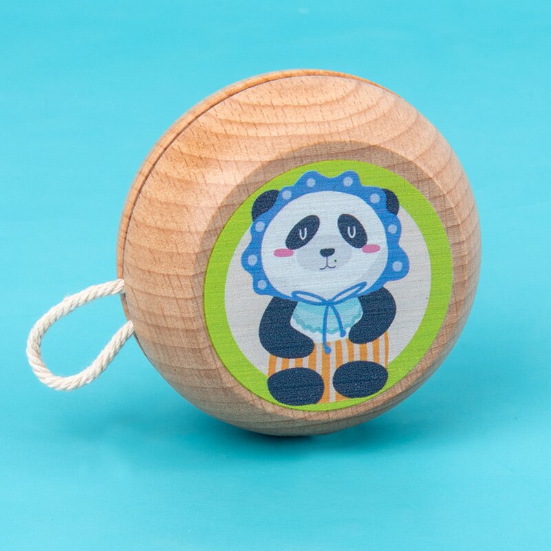 Bola de YOYO de dibujos animados de madera para niños, 6 estilos, juguetes para niños, agarre/movimiento, desarrollo de habilidad, juguetes clásicos chinos para niños: Verde
