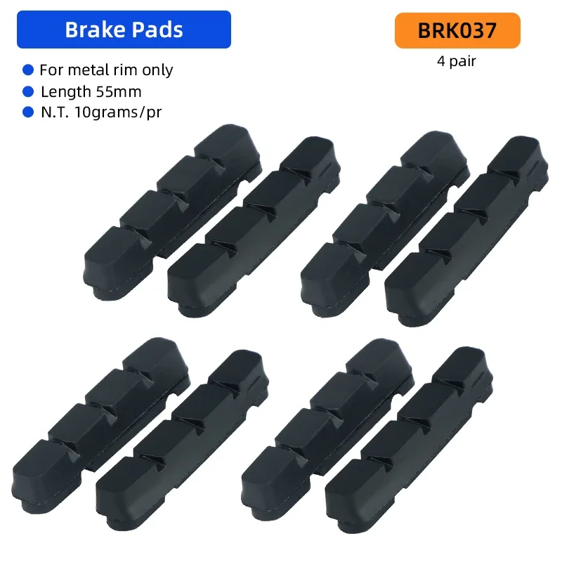 55mm Caliper Brakes Pad for Road Bike Metal Rim Low Wear Bicycle Stopping Blocks for C Shape Clamp Cycle Brake Inserts Replaceme: Navy Blue