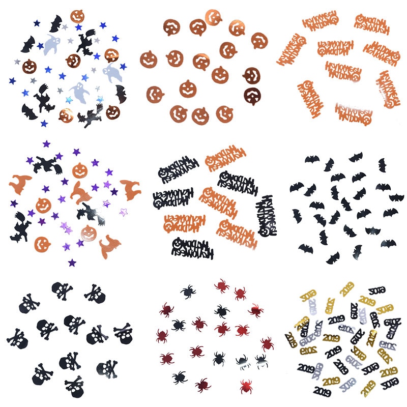 Halloween Confetti Pumpkin Spider Bat ghost Skull Happy Halloween Table Sprinkles Supplies Halloween Decorations Sprinkles
