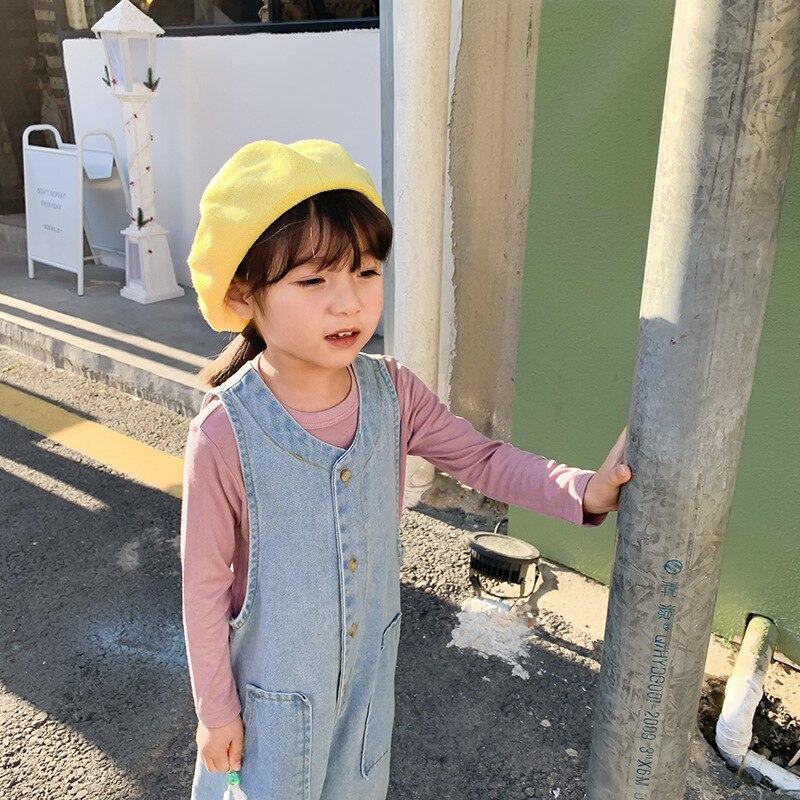 Lente peutermeisjes jumpsuit koreaanse denim overalls voor jongens 2 3 4 5 6 jaar kinderbroek casual kinderjeans