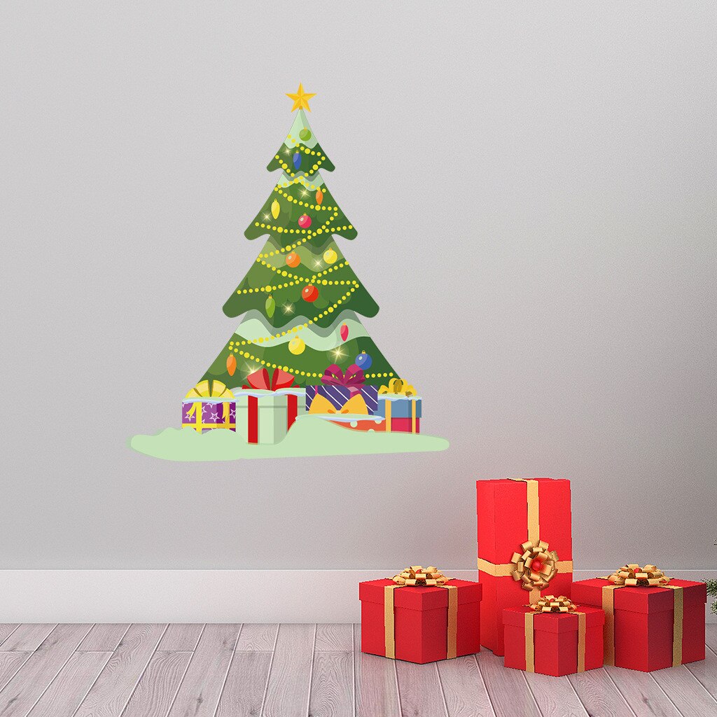 Luminous Christmas Wall Sticker Glow in the Dark Living Room Wall Stickers Christmas Tree Wall Sticker Year Home Decor