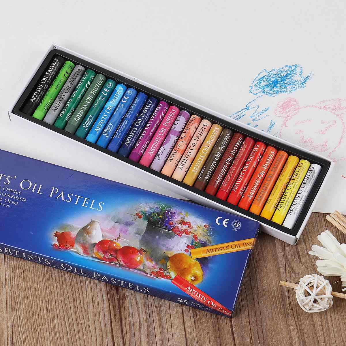 12/25/50PCS Soft Crayon Set Painting Oil Pastel Drawing Pen School Stationery Supplies Kids