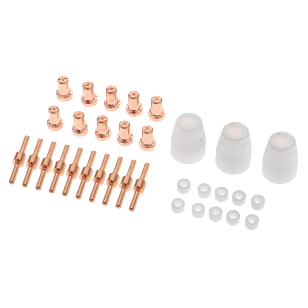 33PC Air Plasma Cutter Long Nozzle Tip & Ceramic Cup Accessory Kit
