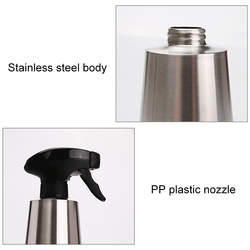 Stainless Steel Oil-Spray Bottle Kitchen Olive Oil Sprayer Olive Pump Spray Vinegar Bottle for BBQ Cooking 500ML