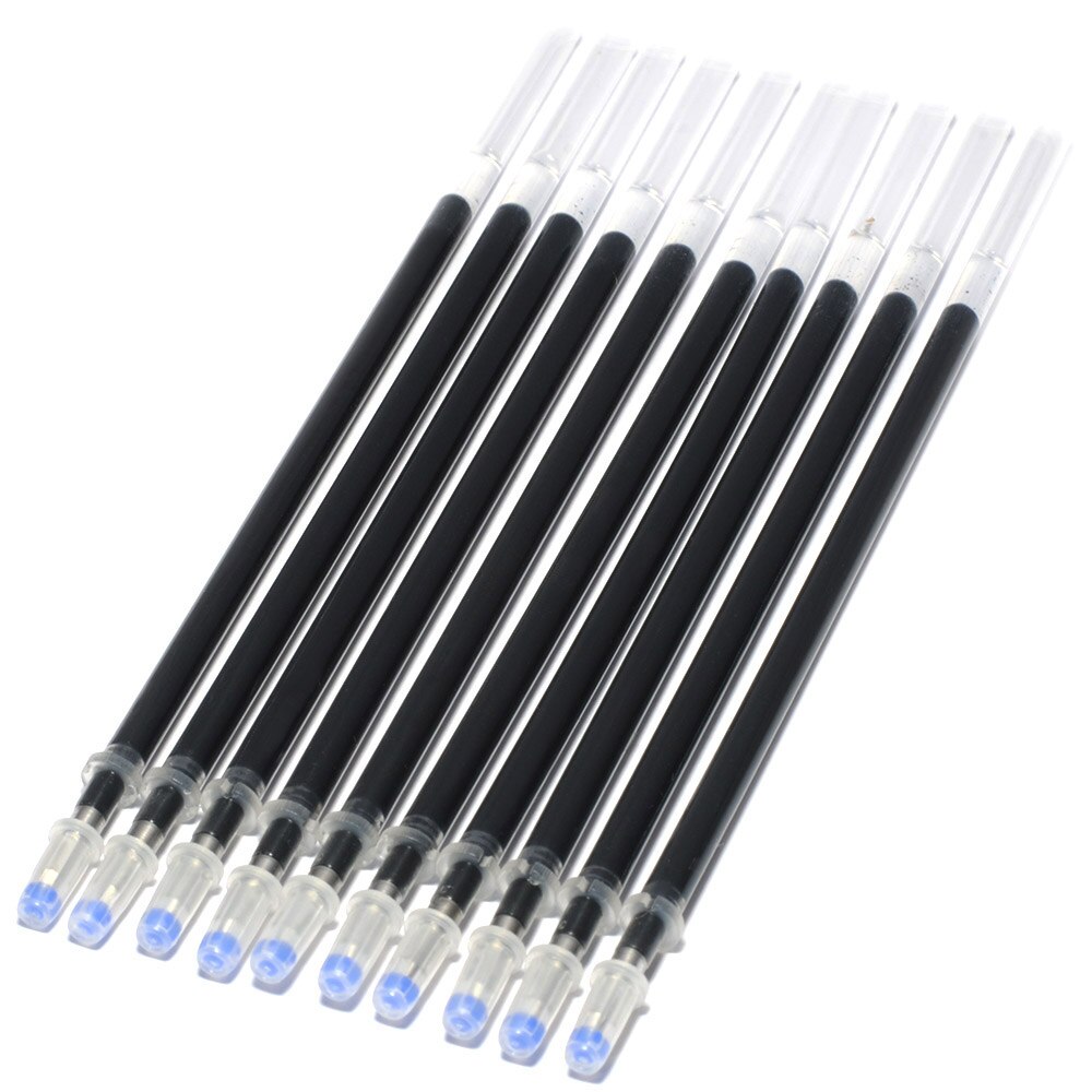 10PCS/LOT 13CM Length 0.5mm Point Roller Ball Pen Refill Black Blue Ink Ballpoint Pen Refills Office School Supplies DIY
