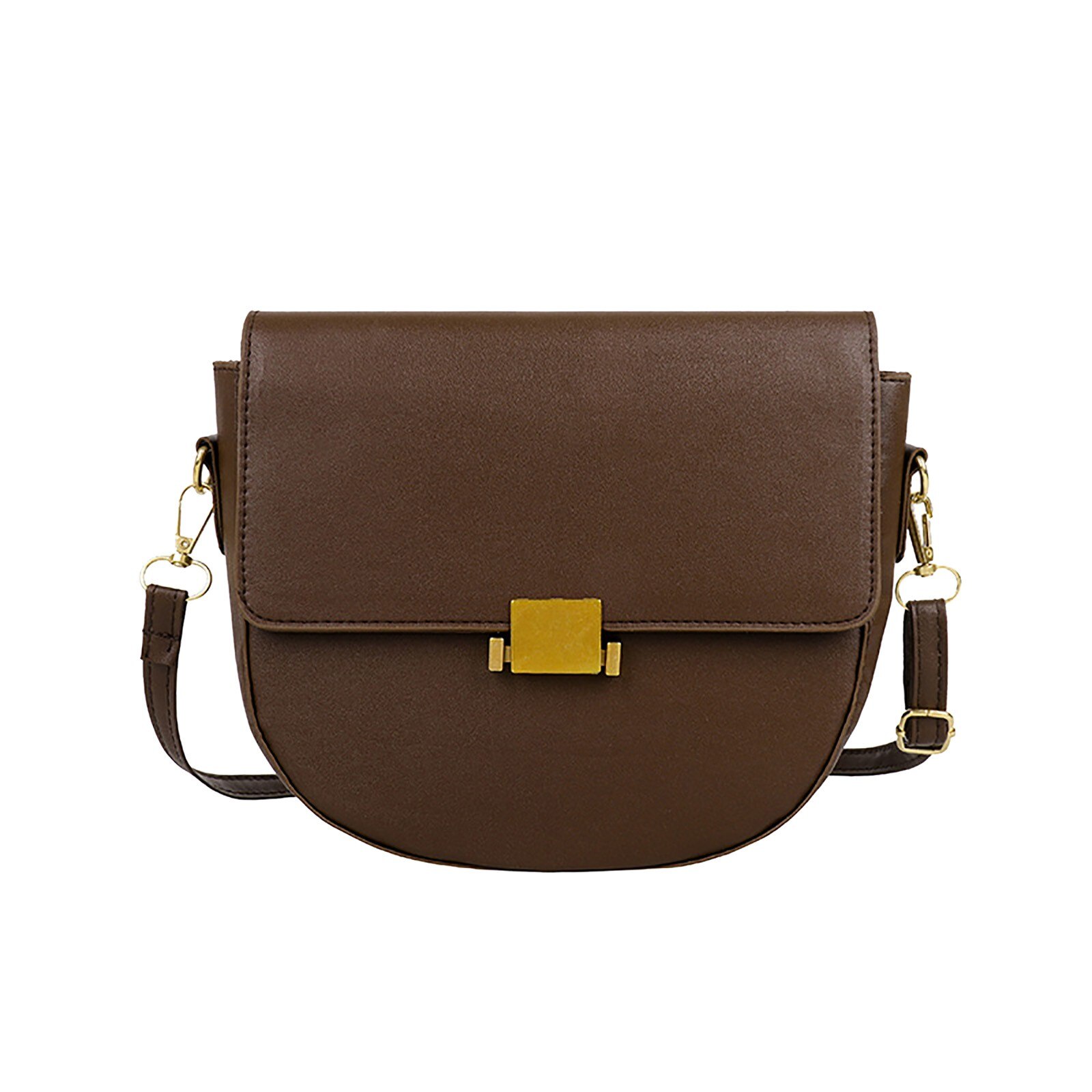 Femmes sac à bandoulière demi-cercle sacs de selle en cuir souple sacs à bandoulière sac à bandoulière sac à main tout-match sac de messager sacs à main: Coffee 