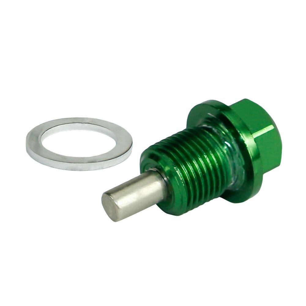 Auto Öl Ablauf Stecker M14 * 1,5 MM Motor Dress Up Magnetic Aluminium Legierung Öl Ablauf Stecker Paket Ölwanne drain Stecker für Honda/Mazda: Green