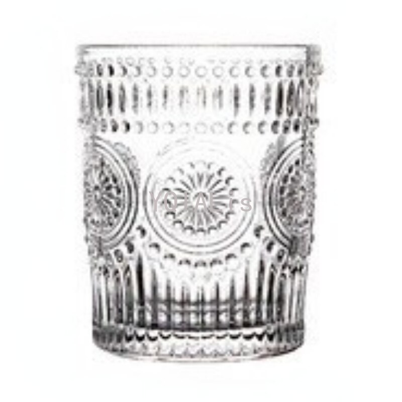 Verre à vin Vintage gaufré Ins nordique 260-380ml, whisky, Vodka, tasse de soleil, sans tige, bouche dorée, glace, Bar à café, verres