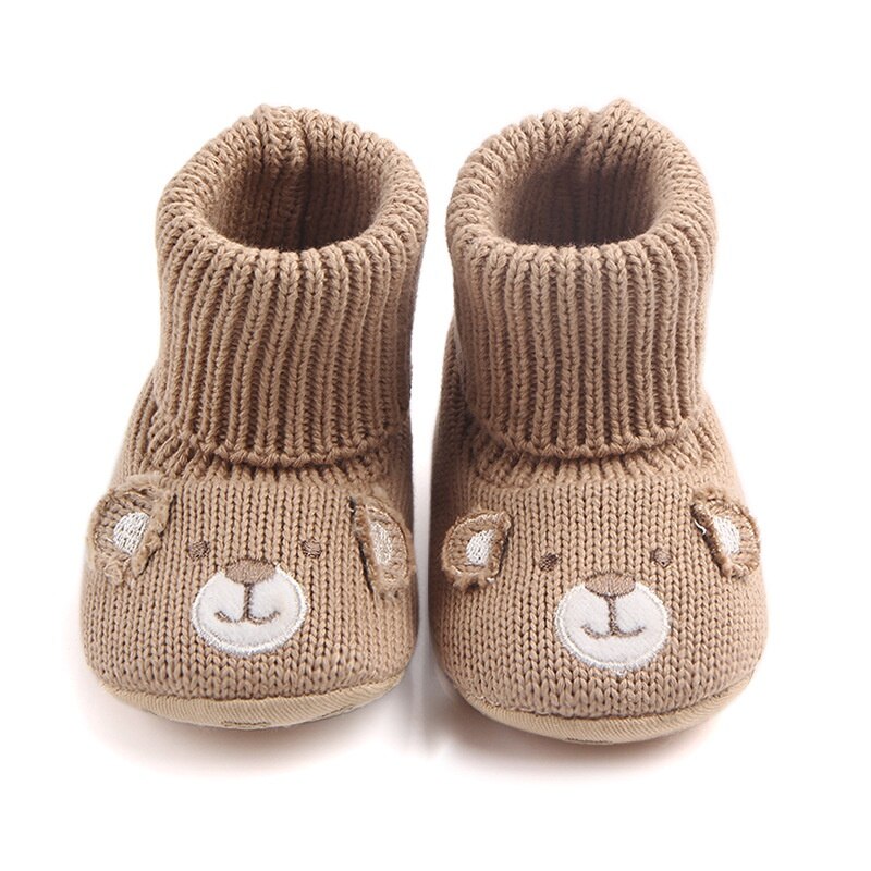Baby Jongens Meisjes Winter Laarzen Leuke Cartoon Beer Kids Gebreide Super Warme Zachte Schoenen Booties