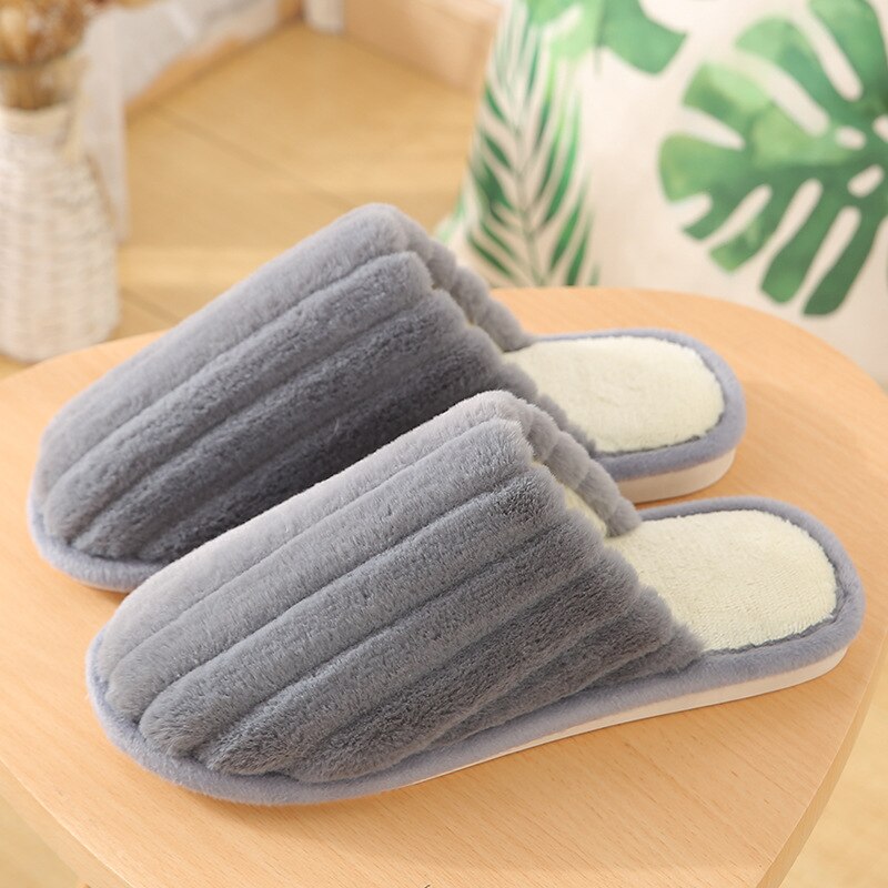 directe femmes hiver maison pantoufles antidérapant doux hiver maison pantoufles intérieur chambre amoureux Couples étage: grey / 9