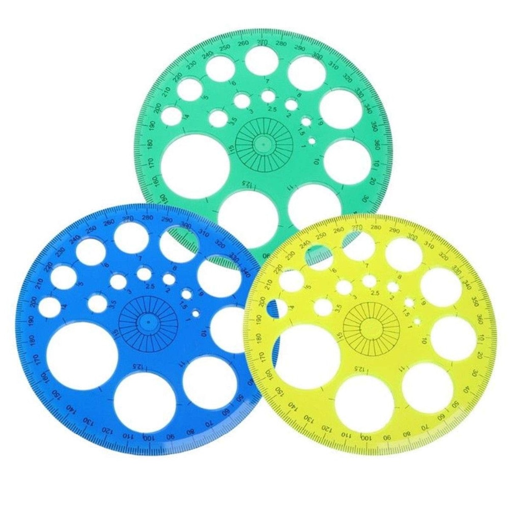 Xrhyy 1 stk 360 graders vinkelmåler allround lineal cirkel skabelon skole udarbejdelse forsyninger tilfældig farve