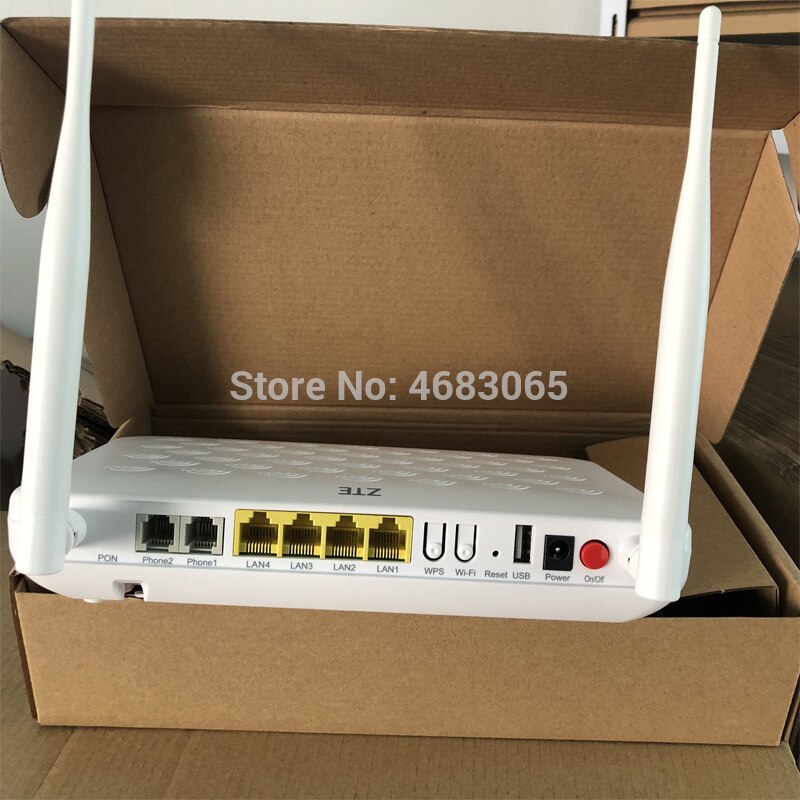 ZTE F660W 5.2 Version ZTE GPON ONU 4FE+2TEL+USB+WIFI With Patchcord, English Firmware Optical Network Terminal