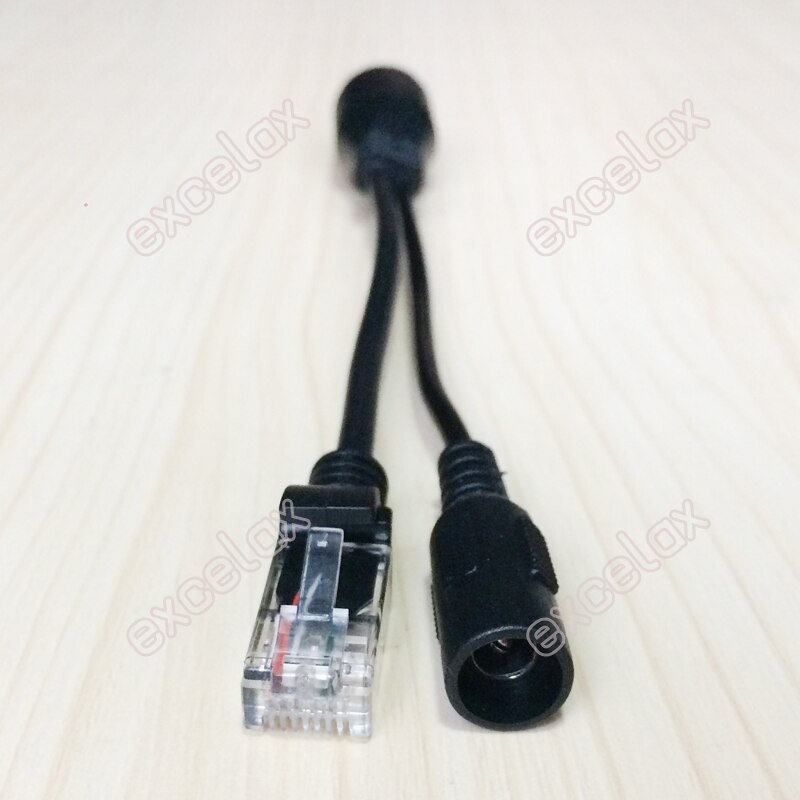 RJ45 PoE Injector Female DC12V Input Connector Plug Power Over Ethernet Outdoor Waterproof Adapter Cable for Network IP Camera