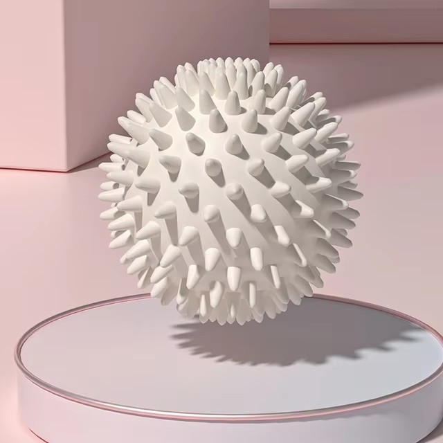 Massage ball myofascial release ball massage device spiky roller for deep tissue trigger point muscle regeneration myofascial pain relief: Ivory
