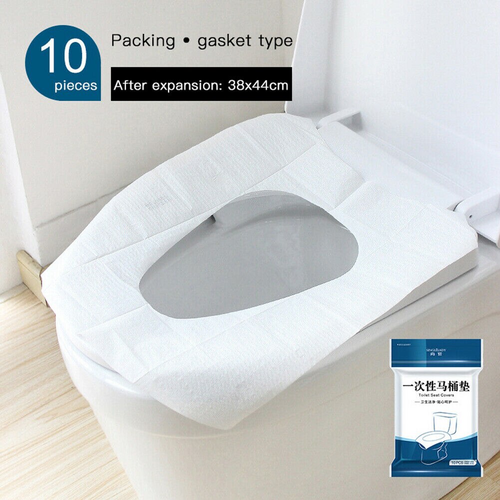 Fundas desechables para asiento de inodoro de baño, accesorios para wc, para acampada, Festival, Ayuda de viaje, elevador de asiento de inodoro, 10/50 Uds.: 10pcs Spacer