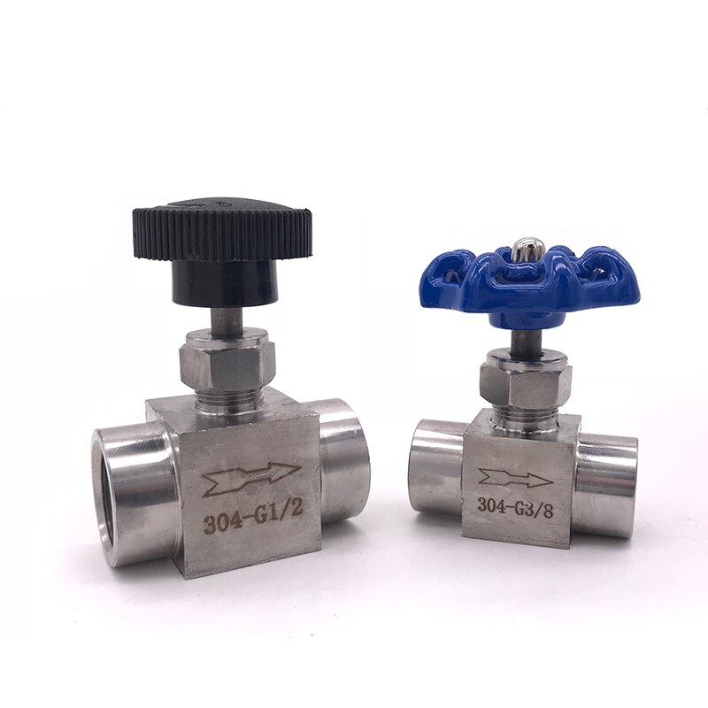 Válvula de aguja rosca hembra 1/8 "1/4" 3/8 "1/2" pulgada G Rosca Control de flujo de acero inoxidable cierre grúa válvula de aguja ajustable