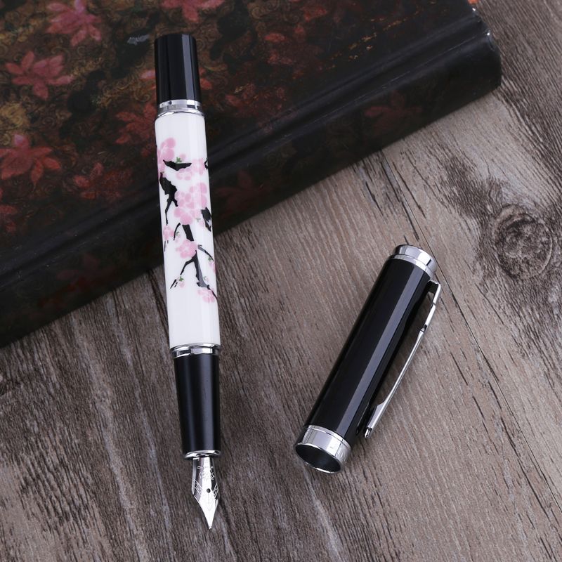 Plum Blossom Pattern Fountain Pen Medium Nib 0.5mm Business Supplies For School Student Fountain Pen