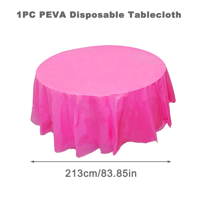 Einfarbige Einweg-Tischdecke, runde Tischdecke, nordische Tischdecke für Zuhause, Hochzeit, Geburtstag, Weihnachten, Party-Dekoration