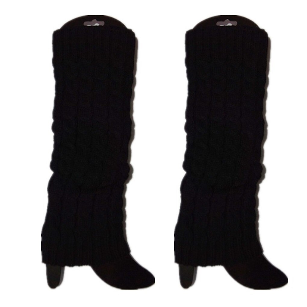 Femmes dame genou chaussettes hautes tricot Crochet hiver plus Leggings gants couverture de botte