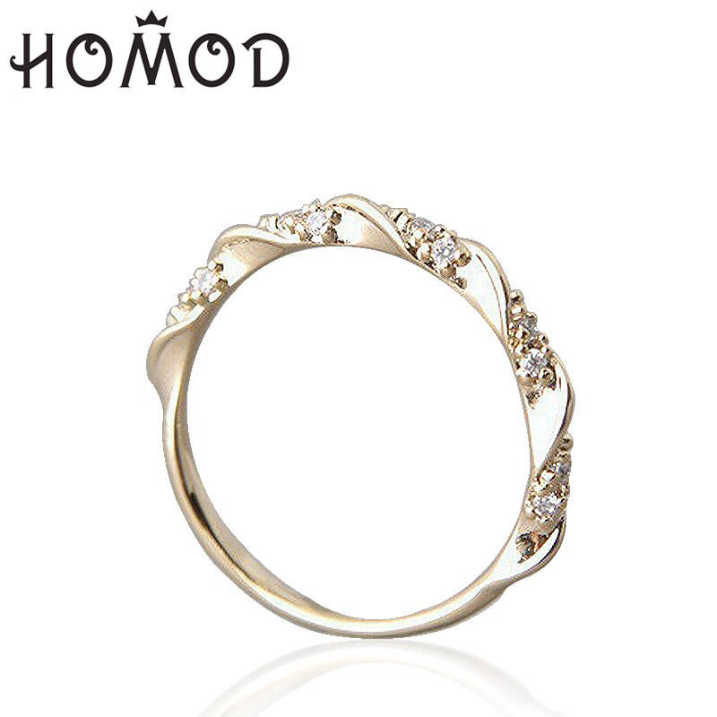Homod Zilver Kleur Twist Klassieke Zirconia Bruiloft Engagement Ring Voor Vrouw Oostenrijkse Kristal Ringen Bague Femme
