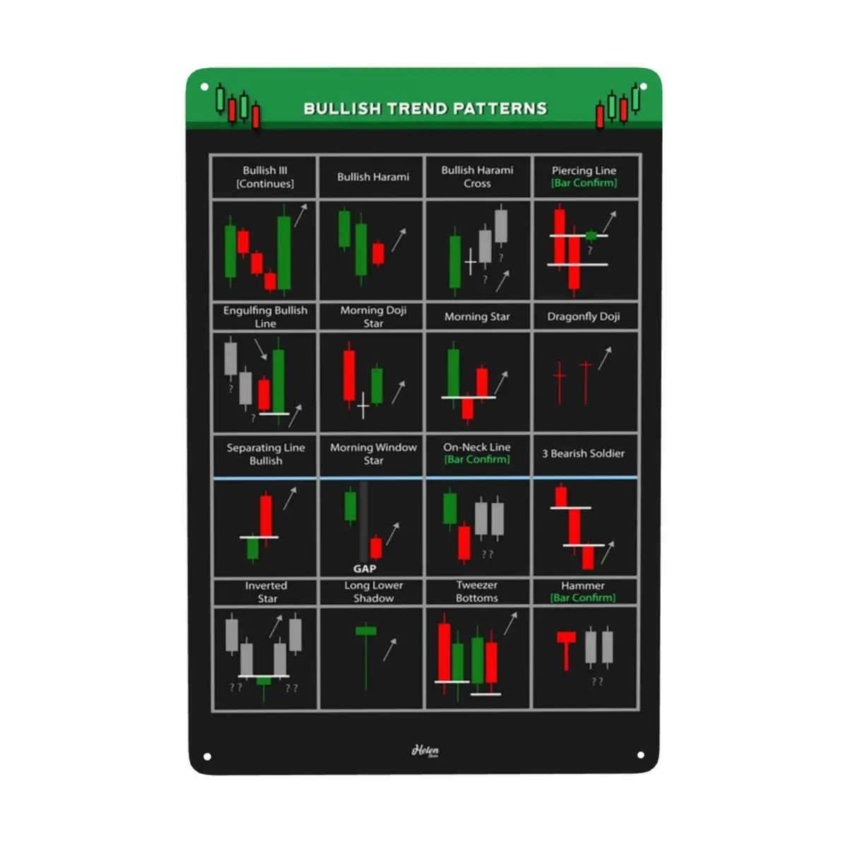 Kandelaarpatronen Voor Handelaren Metaal Tin Teken Rechthoek Op Maat Gemaakte Voorraad Handelsborden Plaques Poort Tuin Bars Muur Kunst Decor: 20x30cm / Water Groen