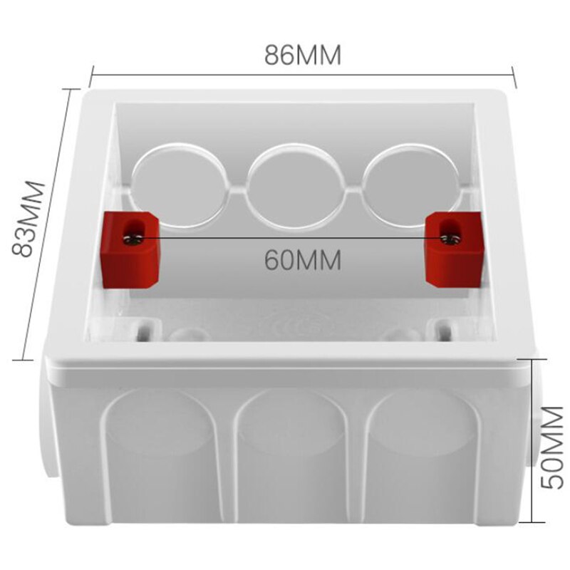 Adjustable 86 Switch Socket Box,Plasterboard 50mm Depth Wall Switch Wall Socket Mounting Cassette BOX Screw Set