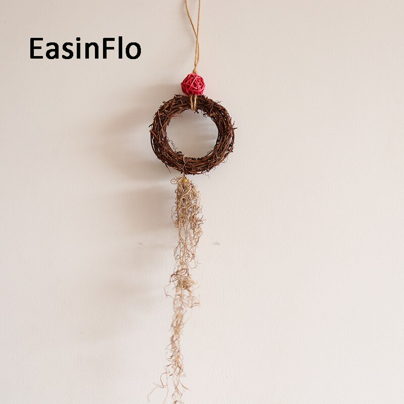 Diy rundt halm rotting cirkel ring juledør blomsterkrans hjem ornament blomster bryllup dekoration