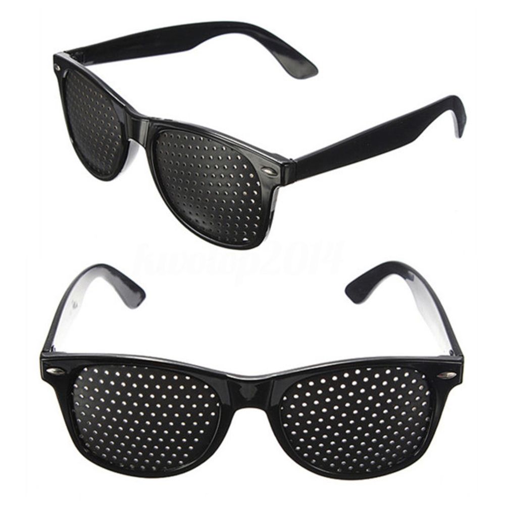 Lunettes noires pour l'amélioration de la vue,dispositif à petits trous pour exercice des yeux, anti-soleil, camping, pour entraînement,