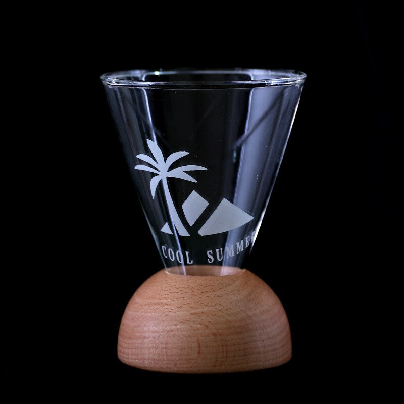Detomate-vaso de cóctel de arcoíris, con Base de madera de haya, soporte Pausse café, licor, Vodka, copa de vino para Bar y club nocturno: Style B