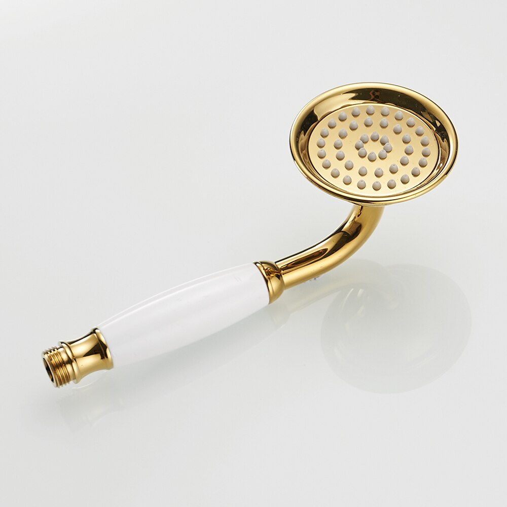 Pommeau de douche à poignée en céramique, Chrome/laiton Antique/Bronze noir, pommeau de douche Style téléphone salle de bains, douchette à main Spray: Golden A