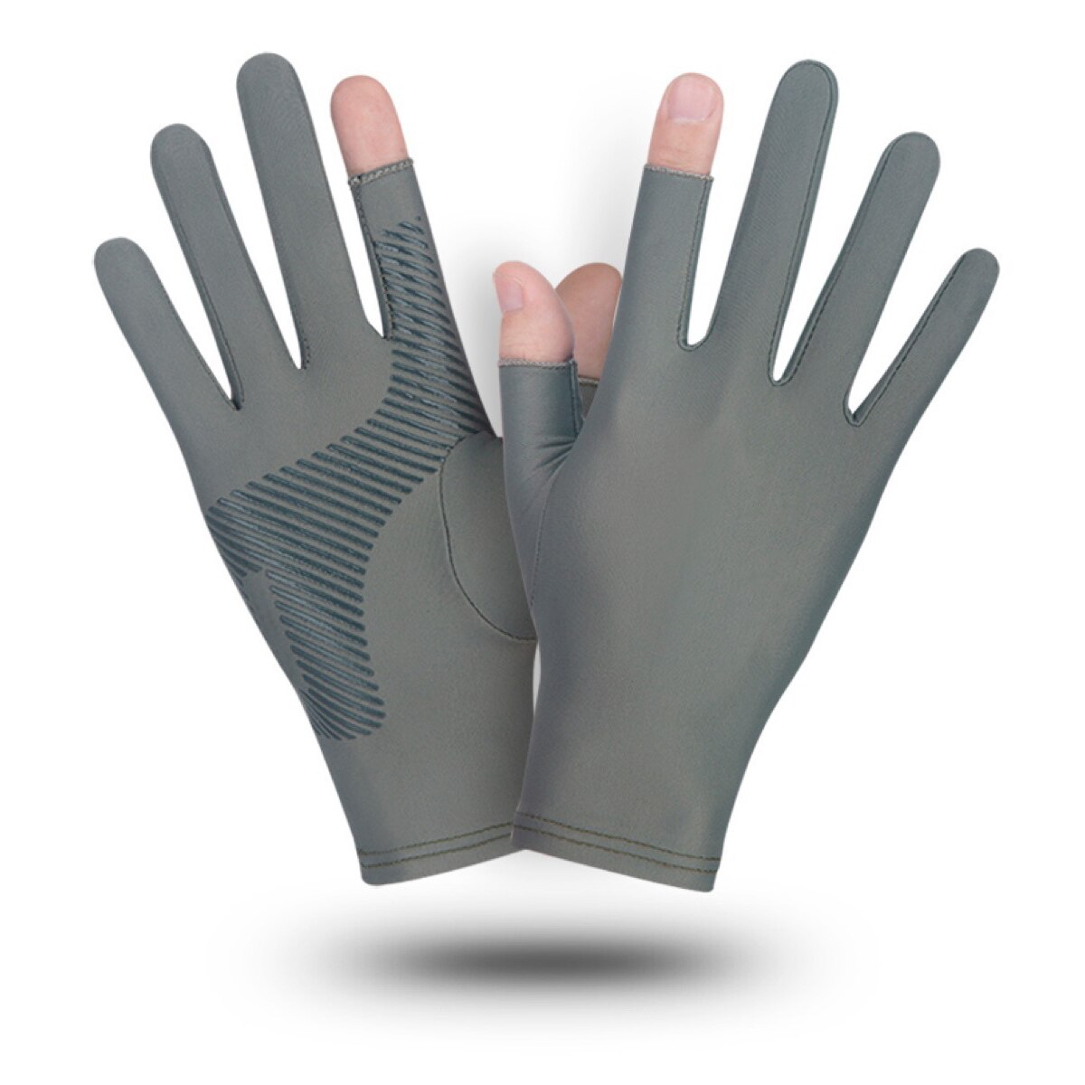 Gants antidérapants d'été en soie glacée, protection solaire fine, en Lycra, haute élasticité, en Silicone, pour la pêche