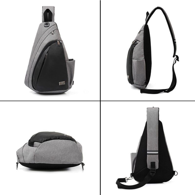 Men's Chest Bag Unisex Nylon Solid Color Zip Soft Crossbody Versatile Reflective Travel Purses And Handbags Bolsa Feminina