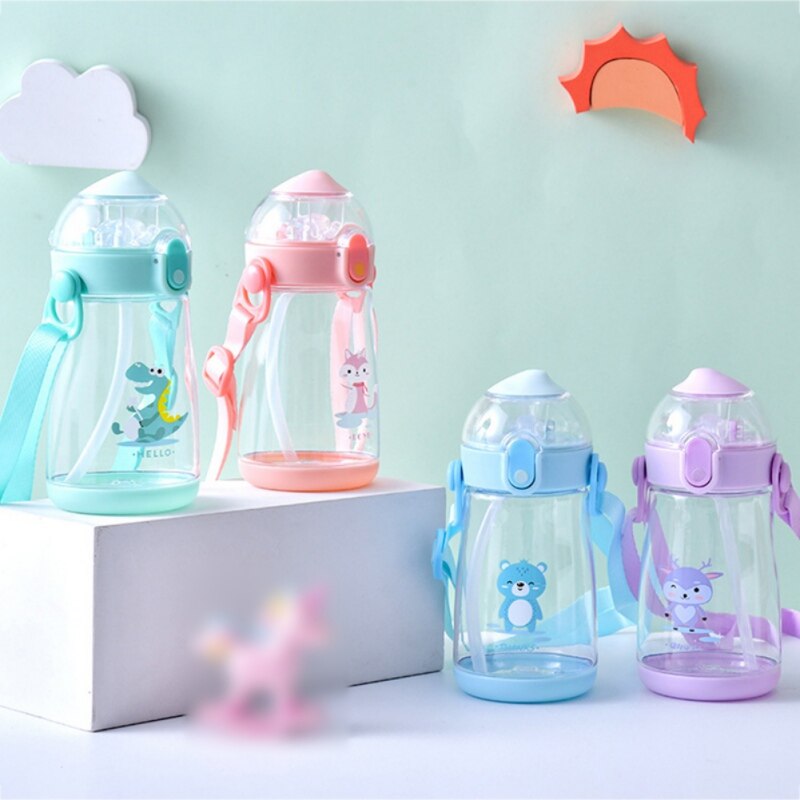 Babys drikkekop baby drikkekop halm kop studenterrem drikkekop 380ml bpa gratis