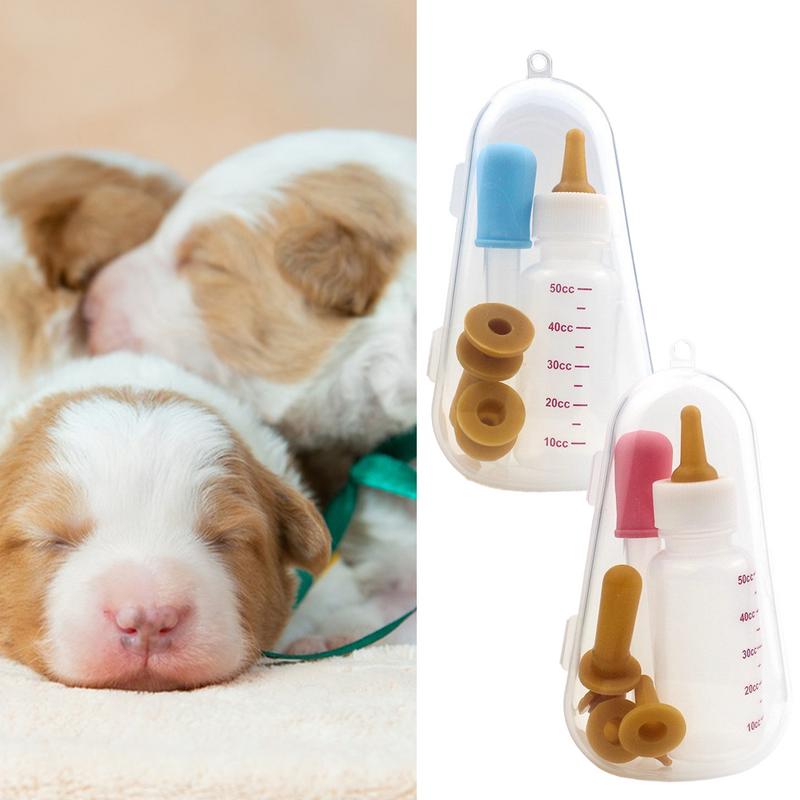 Kit de biberón para mascotas con estuche de almacenamiento, biberones de lactancia para gatitos, alimentador de leche para cachorros, animales pequeños, recién nacidos, perros y gatos