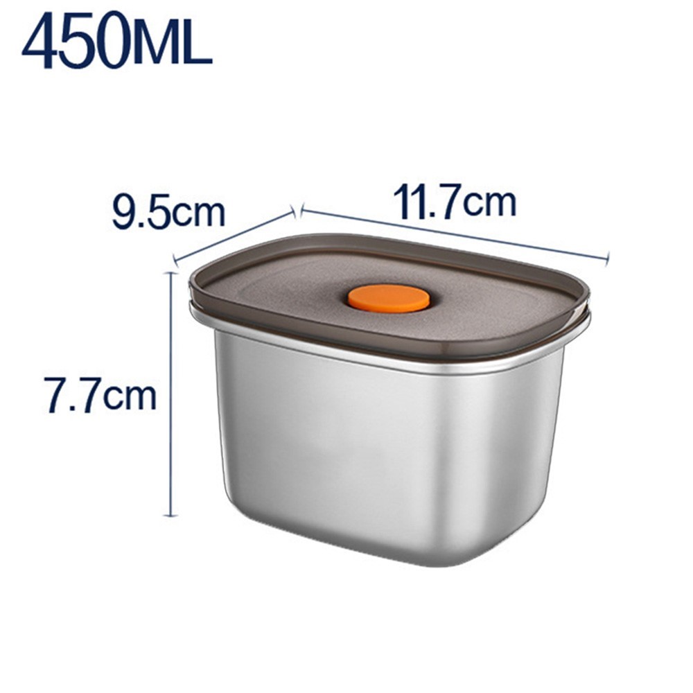 Stainless Steel Lunch Box Food Storage Box Portable Picnic Camping Outdoor Food Crisper Food Storage Container: 450ML