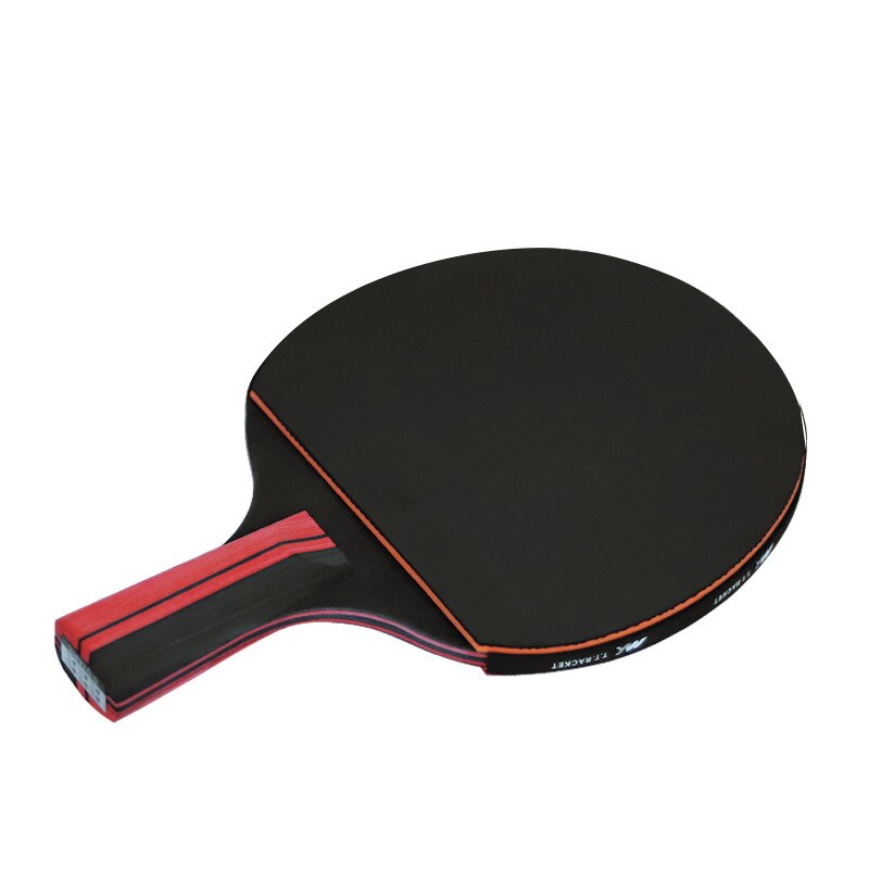 7Ply Pure Wood Carbon Table Tennis Racket Double Face Pimples-in Sticky Rubber 6 Star Ping Pong Paddle Bat 1 racket+3 ball+1 bag: long handle
