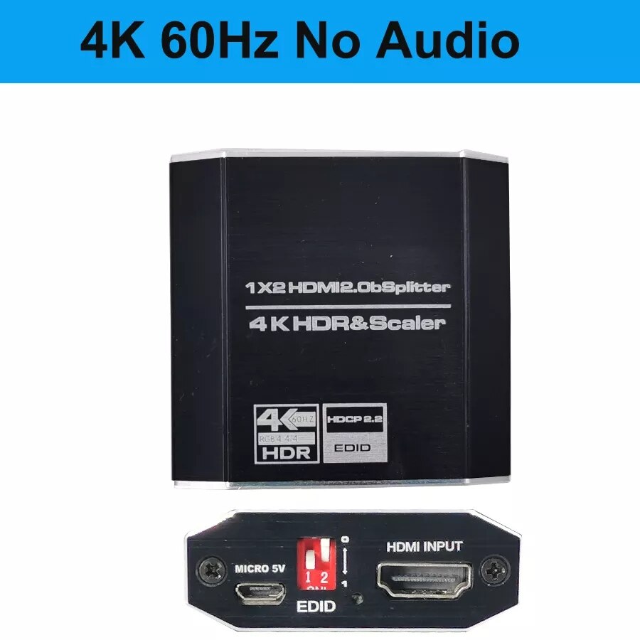 4K Hdmi Splitter Hdr 4K @ 60Hz Uhd Hdmi 1X2 Splitter Met Audio Digitale Extractor Dual Hdmi 2.0 1 In 2 Out Splitter 1080P 4K @ 30Hz: 4K 60Hz no audio