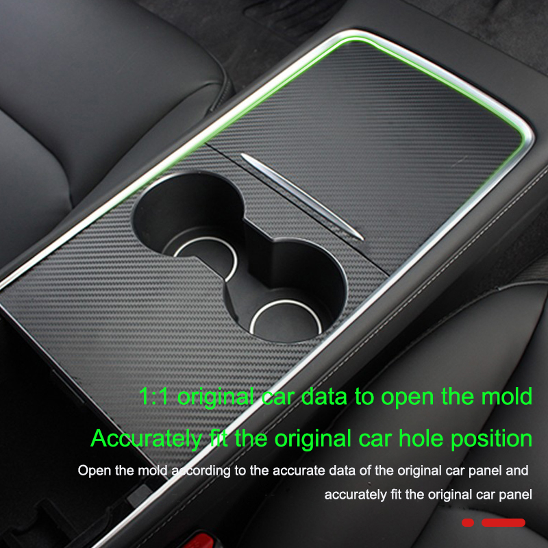 2PCS Car Central Control Panel Sticker Wood Center Console Model3/Y Interior Film Wood Grain For Tesla Model 3 Model Y