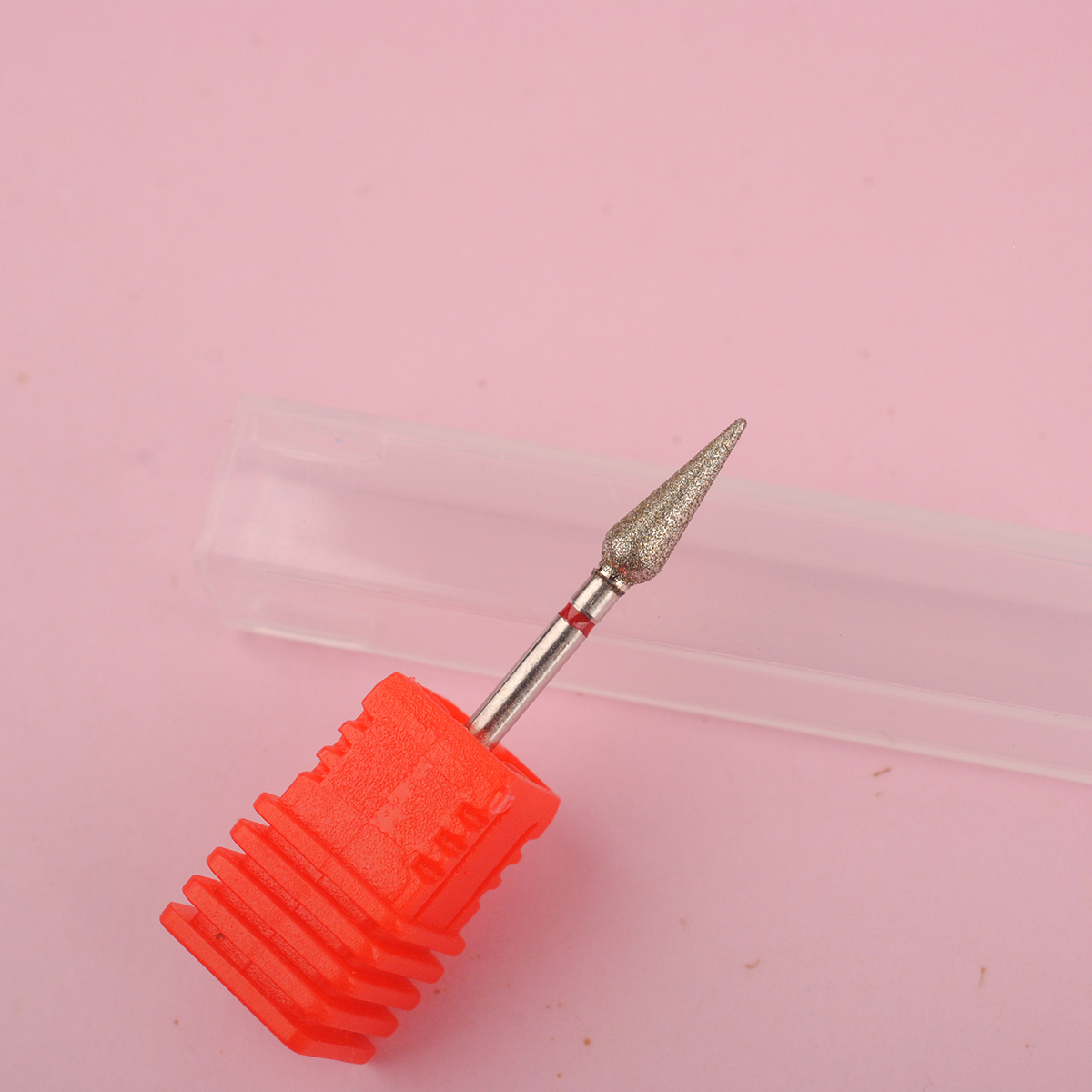 1 stk. diamant neglebåndsrensende neglebor til manicure runde kegle neglebor russiske manicurebor tilbehør: Rød farve