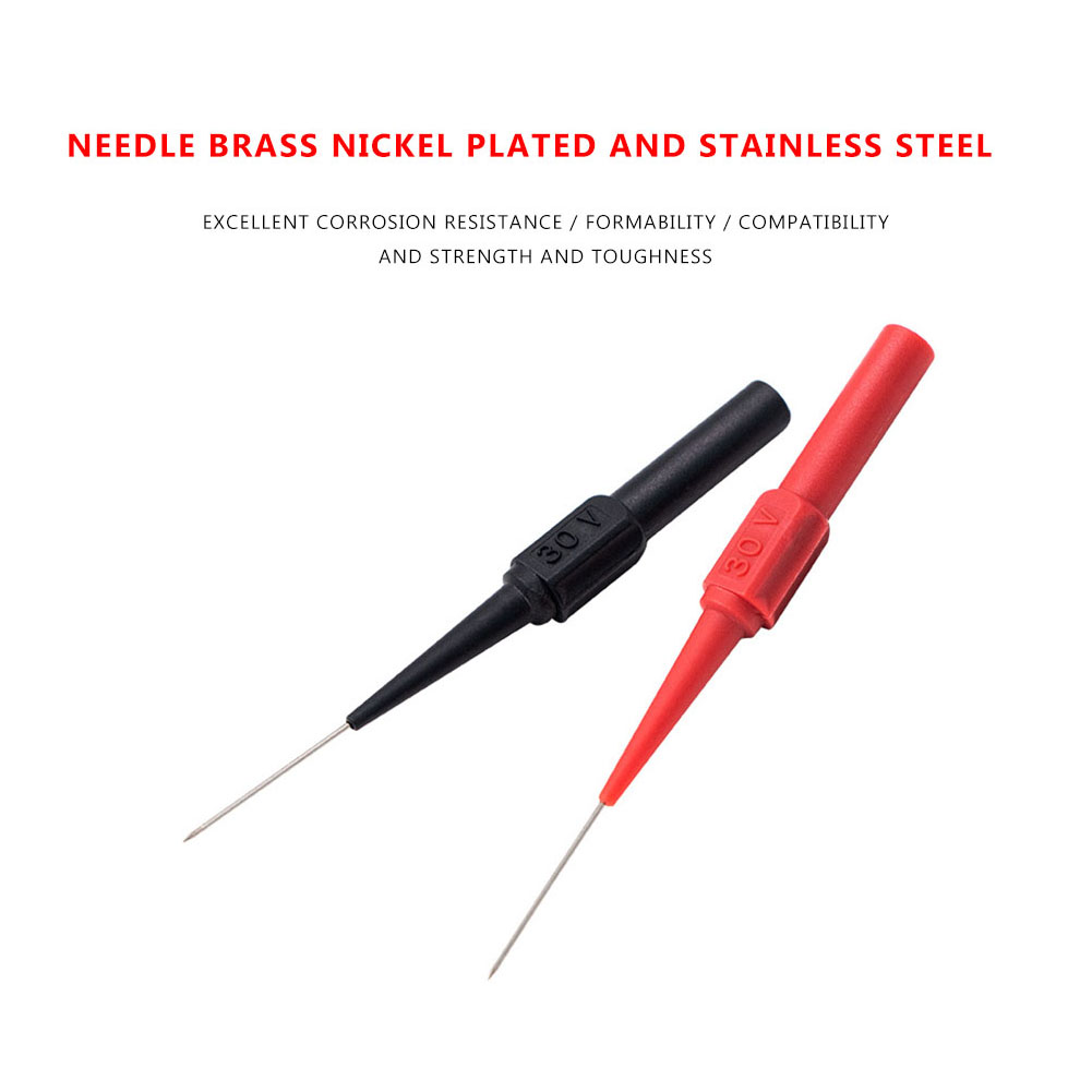 40-10Pcs Diagnostic Tools Multimeter Test Lead Extention Back Piercing Needle Tip Probes Autotools Automotive Kit Machine 0.7MM