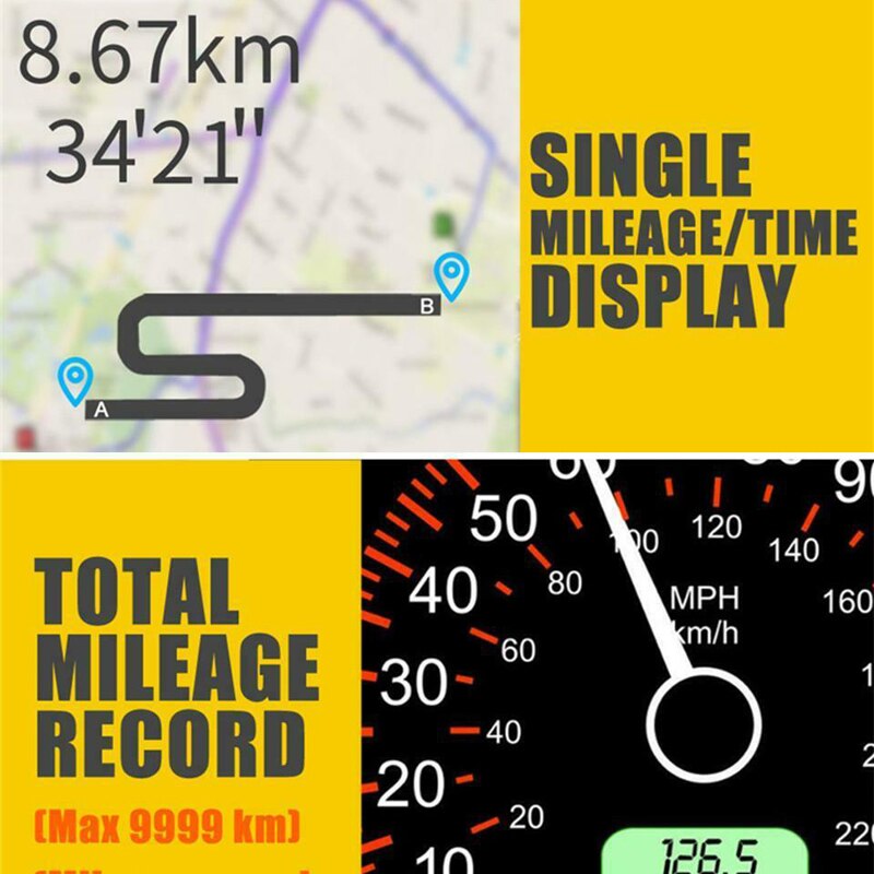 DC5V HUD Speedometer Universal Digital Display Overspeed Warning Black