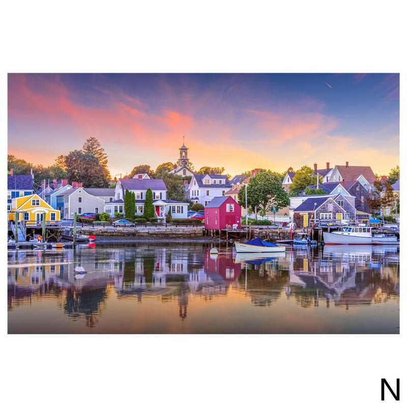 500 Pieces Jigsaw Landscape Pictures Puzzles Toy For Adults Kids DIY Landscape Pattern Puzzles Assembling Educational Toy: N