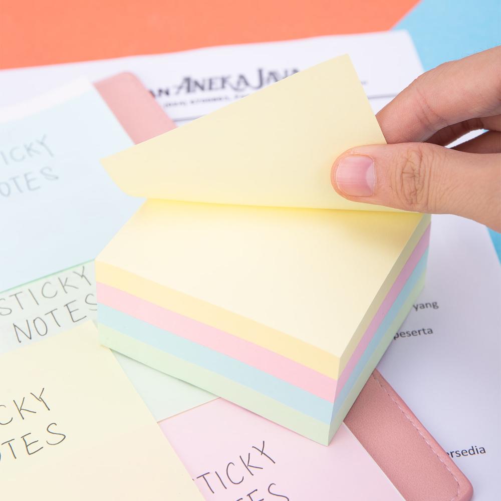 DELI EA01703 Pad Notes 3"*3" Sticky Note 4*100 sheets 4 colors ahesive memo pads yellow pink blue green Office school stationery