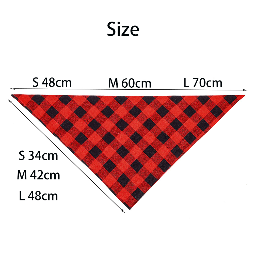Pañuelos para perros, bufanda grande para mascotas, Bandana para perros, algodón a cuadros, lavable, pajarita, Collar, bufanda Triangular para cachorros y gatos, babero, accesorios para perros