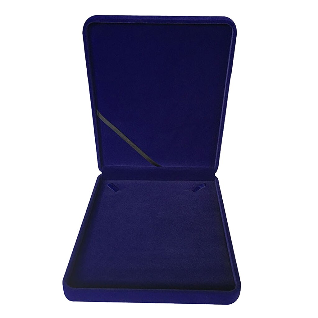 Velvet Jewelry Long Necklace Box – Chain Pendant Display Organizer Box: Dark Blue