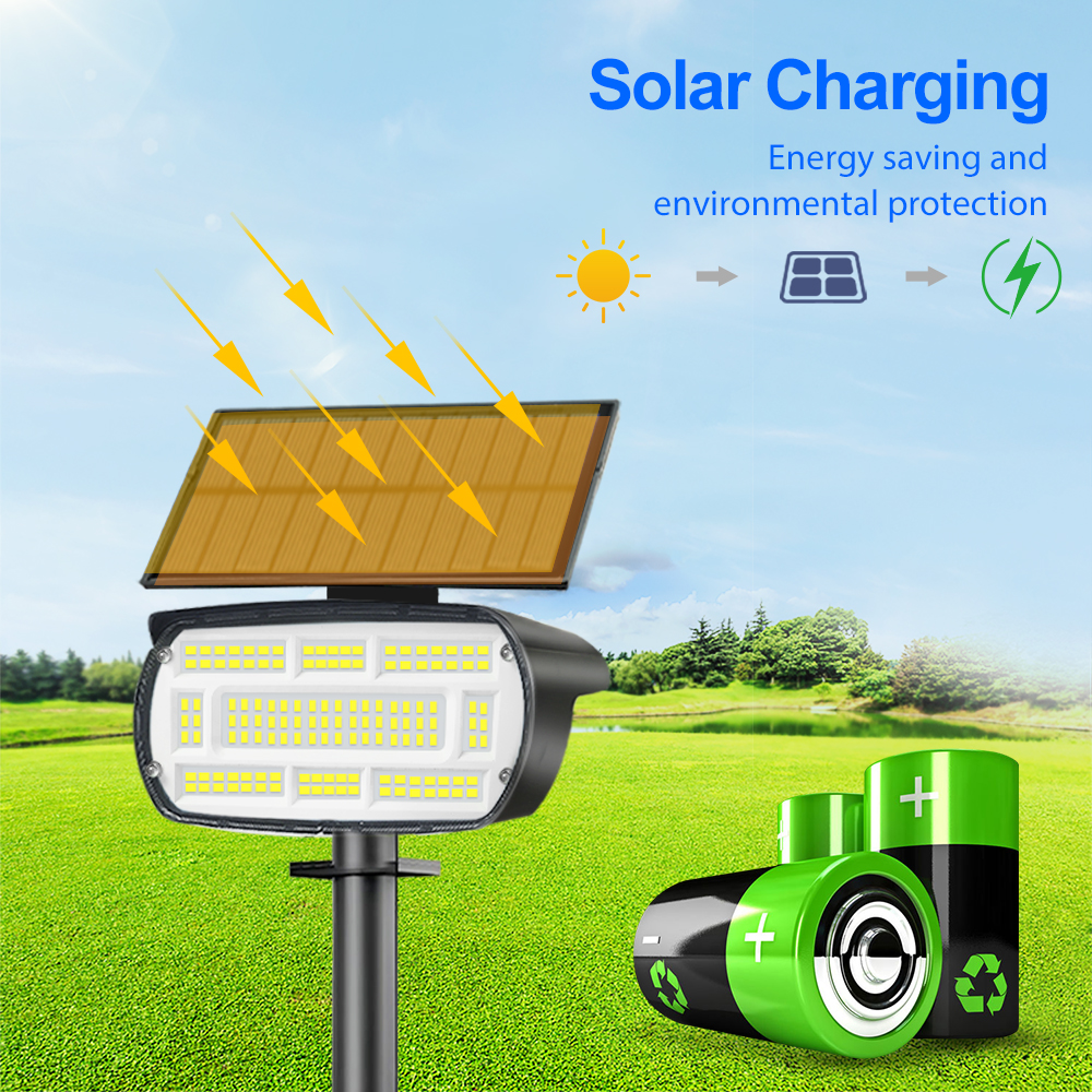 136 LED Solar Spot Landscape Lights Outdoor Waterproof Large Area Lighting Solar Spotlights Garden Pathway Driveway Walkway