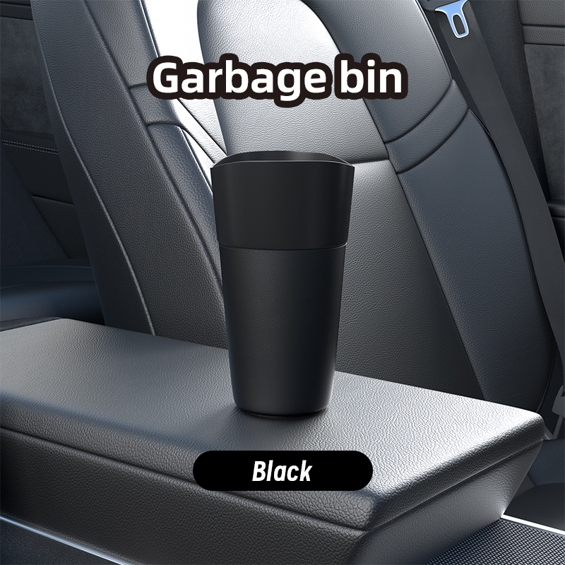 Mini Bunte Leder Auto Mülleimer Auto Staub Lagerung Container Wasserdichte Müll Behälter Lagerung Kasten Auto Zubehör Vielseitig: Schwarz