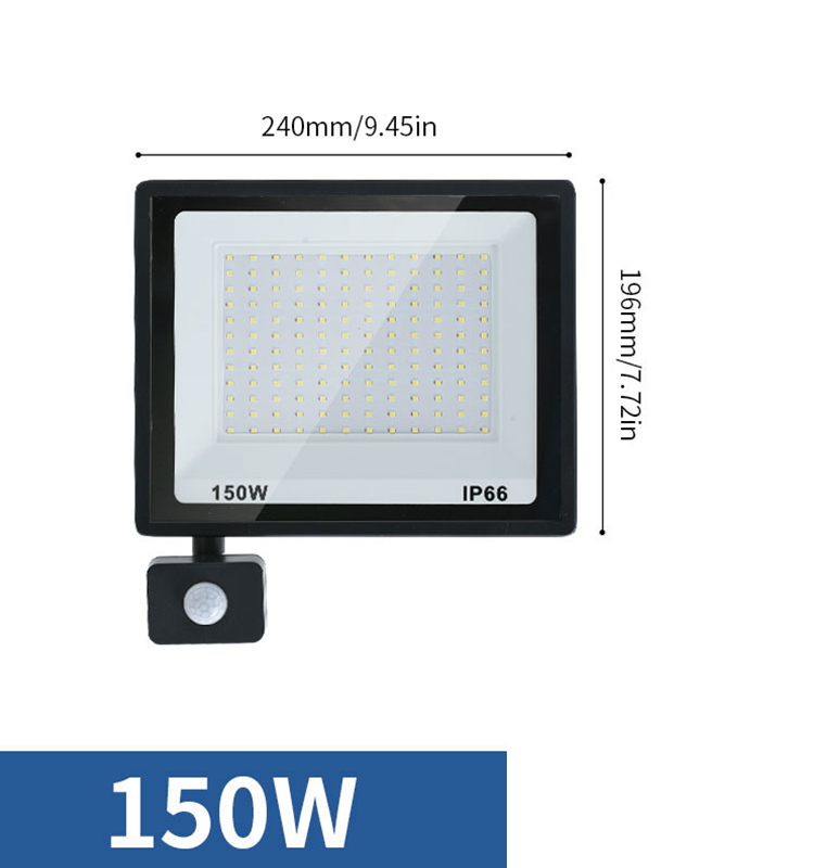 Led Floodlight 50W 100W AC220V Reflector Flood Light Waterproof Ip66 Garden Spotlight Pir Motion Sensor Wall Outdoor Lighting: Beige / WHITE / 5600K